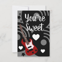 Moderne Valentines Rock Guitar Musical Hearts Karte