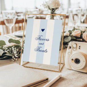 Moderne Valentinsgeschenke mit blauen Streifen Her Poster