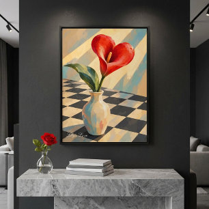 Moderne Valentinsgruß-Herzförmige Lilien-Wandkunst Poster