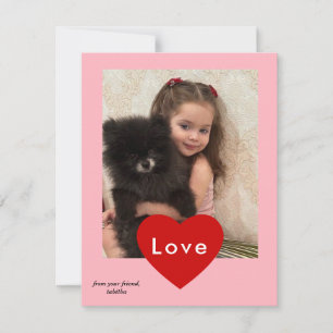 moderne Valentinstag-Fotokarte, einfache Valentine Feiertagskarte