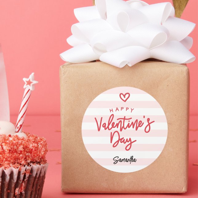 Moderne Valentinstag-Gunst Runder Aufkleber (Von Creator hochgeladen)