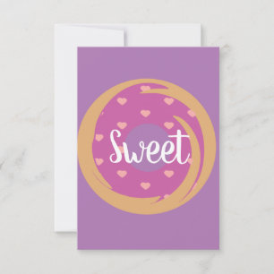 Moderne Valentinstag-Herzen Donut-Glasur Rosa Karte