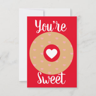 Moderne Valentinstag-Herzen-Donut Rosa Rot Karte