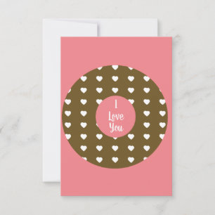 Moderne Valentinstag Herzen Donut Schokoladenbraun Karte