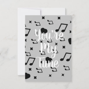 Moderne Valentinstag-Musiknoten Musik Herzen Karte