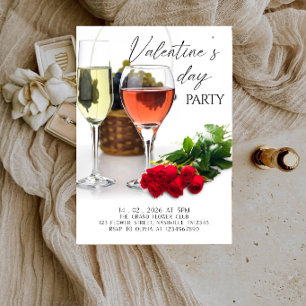 Moderne Valentinstag-Party - Romantische Linienkun Einladung