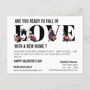 Moderne Valentinstag-Realtor-Farming-Werbung Feiertagspostkarte