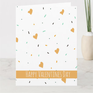 Moderne Valentinstag-Streusel-Herzen Senf Karte