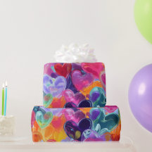 Moderne Valentinstag-Verpackung – Abstrakt Bunt