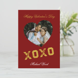 Moderne Valentinstag XOXO Liebesnotizkarte für Paa Mitteilungskarte