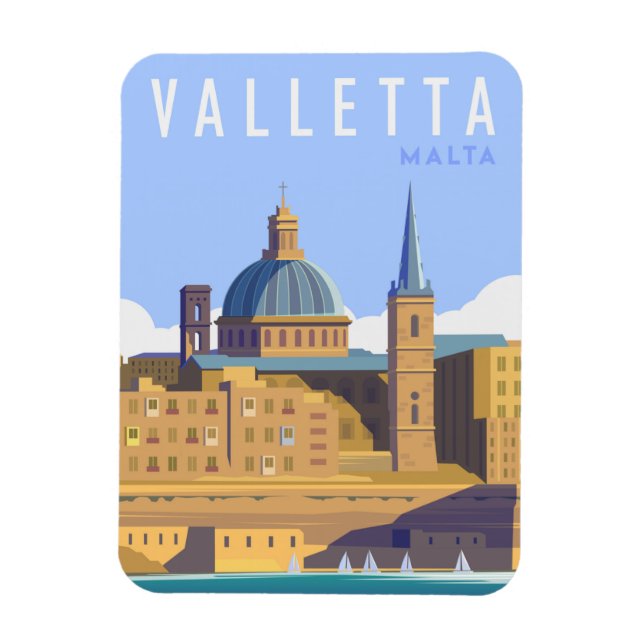 Moderne Valletta Malta Magnet (Vertikal)