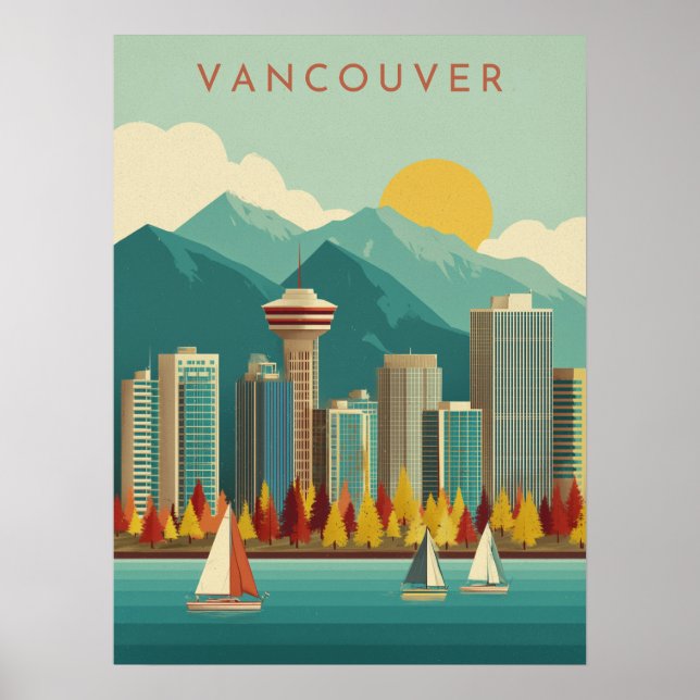Moderne Vancouver Reise Poster (Vorne)