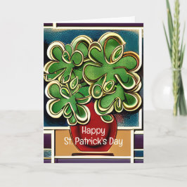 Moderne Vase der Kleeblätter|Clovers St Patrick's Karte