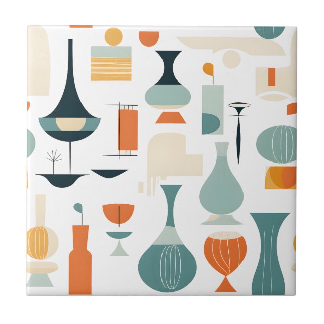 Moderne Vase Mitte des Jahrhunderts Form auf Weiß Fliese (Vorderseite)