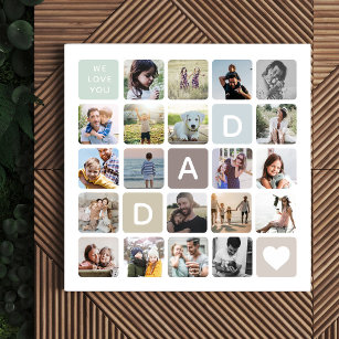 Moderne Vater Foto Collage Vatertagsfamilie Liebe Leinwanddruck
