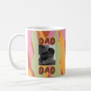 Moderne Vatertag Retro-Muster Dad-Botschaft Foto Kaffeetasse