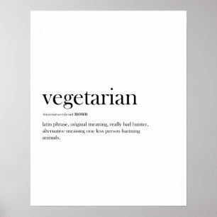 Moderne vegetarische, lustige Typografie, Poster