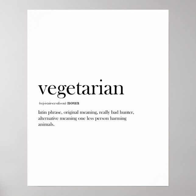 Moderne vegetarische, lustige Typografie, Poster (Vorne)