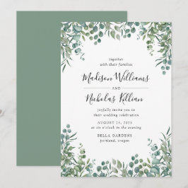 Moderne Vegetation | Botanische RahmenWedding Einladung