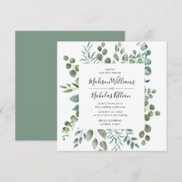 Moderne Vegetation | Square Frame Wedding Einladung