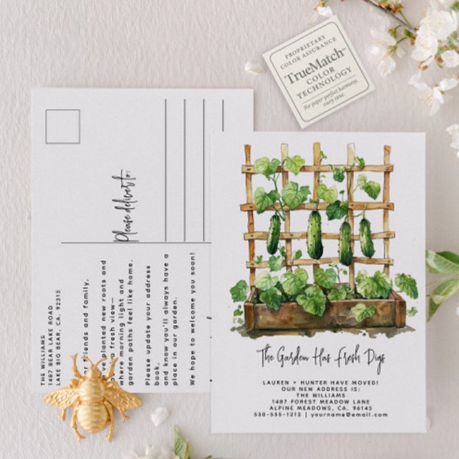 Moderne Vegetation Wasserfarben Neue Trends Ankündigungspostkarte (Von Creator hochgeladen)