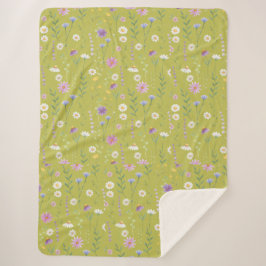 Moderne Vegetation Wasserfarben Rustikale Botanisc Sherpadecke