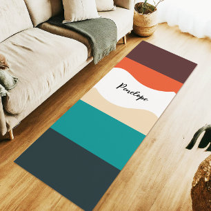 Moderne Vektor-Retro-Minimalist-Farbbblock-Kalm Yogamatte