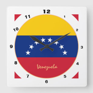 Moderne venezolanische Flagge, Venezuela Zuhause / Quadratische Wanduhr