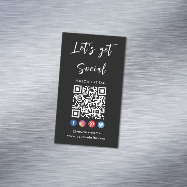 Moderne Verbindung mit dem QR-Logo der US Social M Magnetische Visitenkarte (Beispiel)