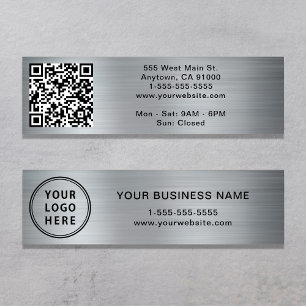 Moderne Verbindung mit unserem Logo QR Code Silver Mini Visitenkarte