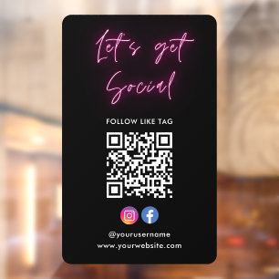 Moderne Verbindung mit US Instagram Facebook Qr Co Fensteraufkleber