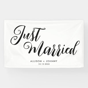 Moderne, verheiratete Hochzeitsempfehlung einfach Banner