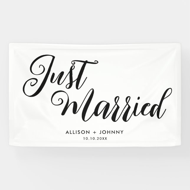 Moderne, verheiratete Hochzeitsempfehlung einfach Banner (Horizontal)