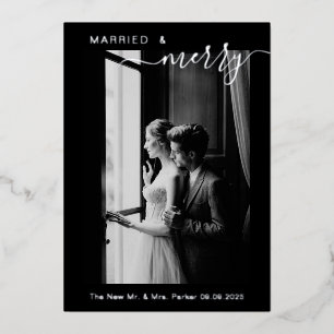 Moderne Verheiratete und gemütliche Paare 1. Weihn Folien Feiertagskarte