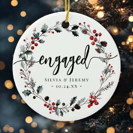 Moderne Verlobung Erster Weihnachtsfeiertag Mistle Keramik Ornament