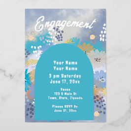 Moderne Verlobung Foil Einladung