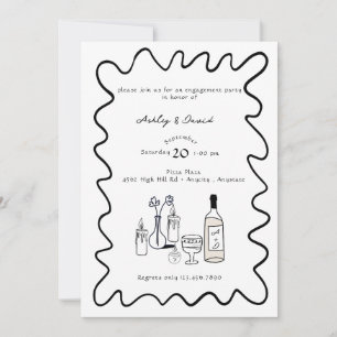 Moderne Verlobung Whimsical Hochzeitseinladungen Einladung