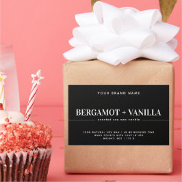 Moderne Verpackungsvorlage für die Kerzenkennzeich Rechteckiger Aufkleber