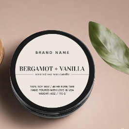 Moderne Verpackungsvorlage für die Kerzenkennzeich Runder Aufkleber