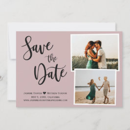 Moderne verschmutzte Rose Elegante handgeschrieben Save The Date