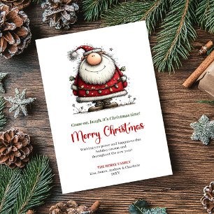 Moderne verschrobene Weihnachtsgrüße vom Nikolaus Feiertagskarte