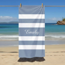 Moderne verstaubte blaue Streifen Strandtuch