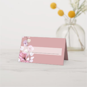 Moderne Verstaubte Rose Transparente Florale Hochz Platzkarte