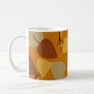 Moderne verstreute Blätter Herbstdarstellung Tasse