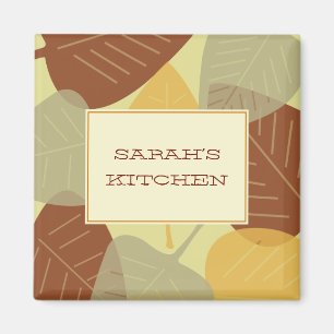 Moderne verstreute Blätter Herbstküche Magnet