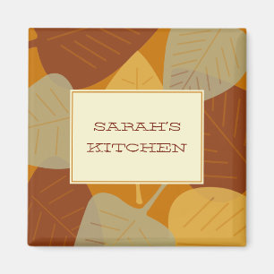 Moderne verstreute Blätter Herbstküche Magnet
