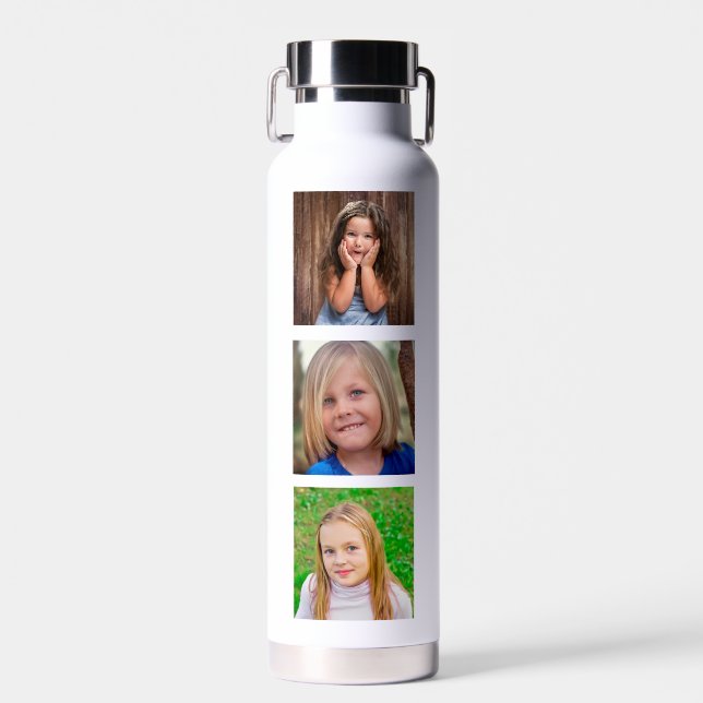 Moderne vertikale Sechs-Foto-Collage-Gitter Trinkflasche (Vorne)