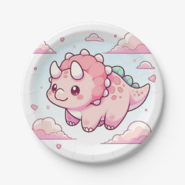 Moderne, verzauberte Dinosaur Babydusche Pappteller