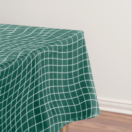 Moderne verzerrte Gitter | Minimalistische fließen Tischdecke
