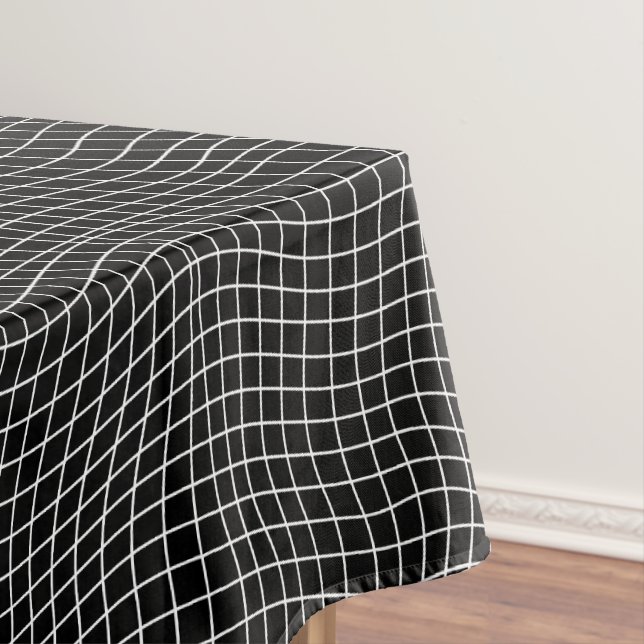 Moderne verzerrte Gitter | Minimalistische fließen Tischdecke (Beispiel)
